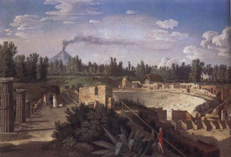 Jakob Philipp Hackert View of the Ruins of the Antique Theatre of Pompei oil painting picture